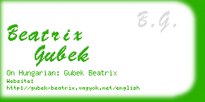 beatrix gubek business card